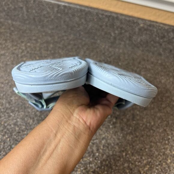 Chaco Summer Sandals Women's Size 11 Flats Slip On Blue Rubber Synthetic Slides - Picture 7 of 11